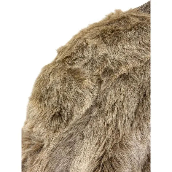 Vintage Monterey Fashions Faux Fur & Knit Womens Jacket Size 14 Tan Beige Made I - Picture 7 of 9